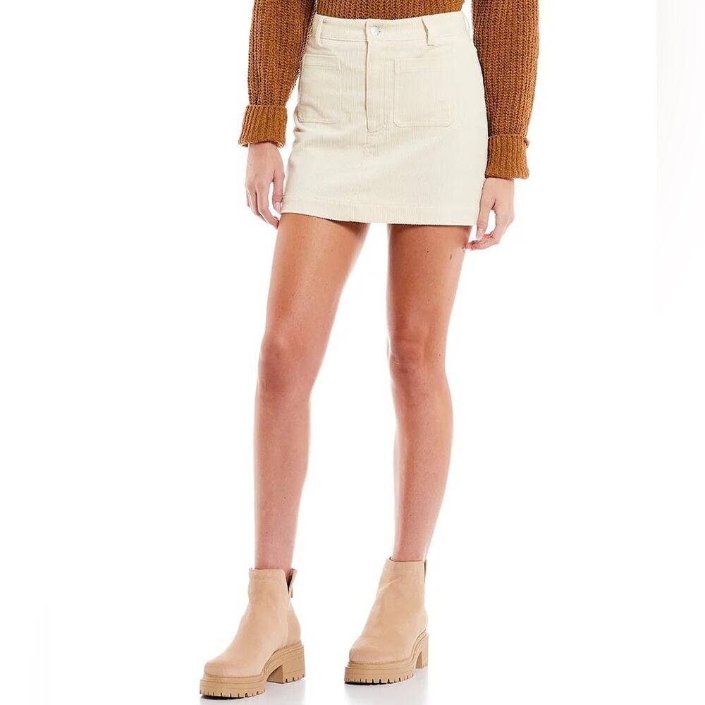 Double Zero High Rise Corduroy Pencil Skirt Cream Size  Small